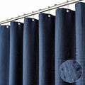 Dynamene Stall Fabric Shower Curtain - 36x72 Waffle Weave Weighted Cloth Shower Curtains for Bathroom, Neutral Heavy Duty Hotel Spa Luxury Bath Curtain Set with 6 Plastic Hooks,Navy Blue
