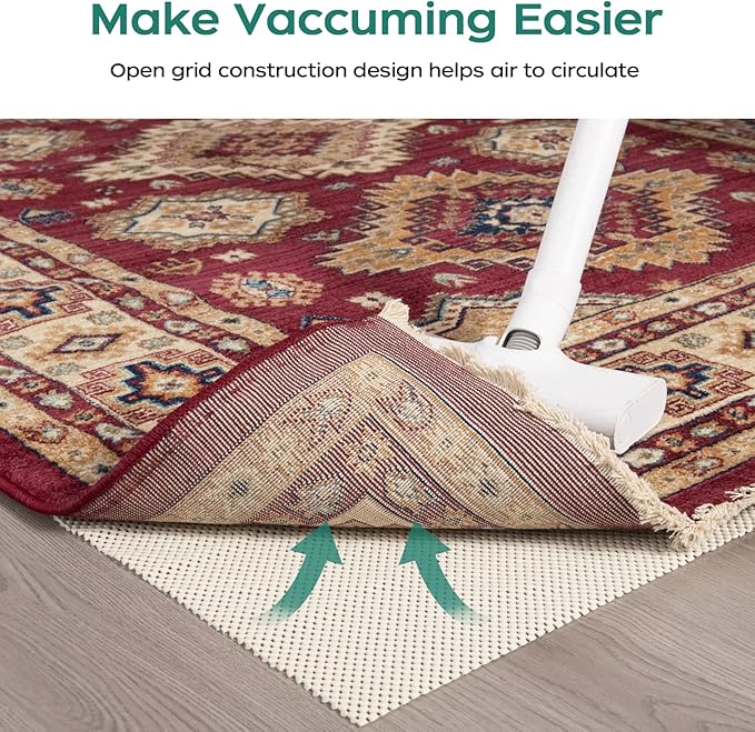 BAGAIL BASICS Non Slip Rug Pad Gripper 9 x 12 Feet Extra Thick Carpet Pads for Area Rugs and Hardwood Floors, Keep Your Rugs Safe and in Place