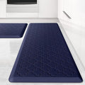 Kitchen Mat [2 PCS] Cushioned Anti-Fatigue Floor Mat Water Resistant Non-Skid Kitchen Mats and Rugs Ergonomic Comfort Foam Kitchen Rugs Standing Mat for Kitchen Floor Office Sink Laundry(Blue)