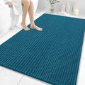 OLANLY Bathroom Rug Mat 59x35, Thick Soft and Absorbent Chenille Bath Mat, Non-Slip Rubber Backing, Machine Washable Quick Dry Bath Rugs for Tub Shower Floor, Home Decor Accessories, Peacock Blue