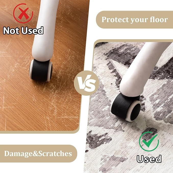 Office Chair Mat for Hardwood Floor, 72"x48" Easy Glide Computer Desk Mat Protector for Rolling Chair Under Desk Rug Nonslip Backing, Machine Wash, (Modern)