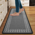 Kitchen Mats for Floor, 17''x47'' Washable Absorbent Kitchen Mat Non Slip, Braided Kitchen Runner Rug, Kitchen Sink Rug, Grey