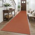KOZYFLY Orange 3x16 Runners Rugs for Hallway, Extra Long Washable Runner Rug, Woven Non Slip Kitchen Runner, Cotton Entryway Rug, Floor Carpet for Entry, Aisle, Hall, Burnt Orange/Tan