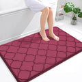 OLANLY Memory Foam Bath Mat Rug 47x32, Ultra Soft and Absorbent Bathroom Rugs, Non-Slip, Comfortable, Machine Washable Bath Carpet for Bathroom Floor, Tub, Shower and Home Decor Accessories, Burgundy