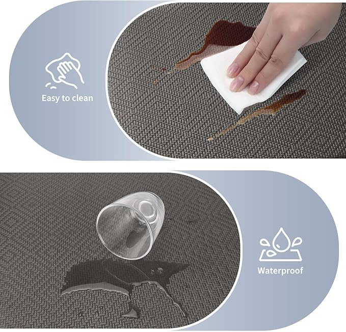 Mattitude Kitchen Mat 2PCS Kitchen Rugs Cushioned Anti-Fatigue Rug Waterproof Standing Desk Mat Kitchen Mats for Floor Kitchen Rug Set for Kitchen, Sink, Office 17.3"×30"+17.3"×47"-0.47inch Dark Grey