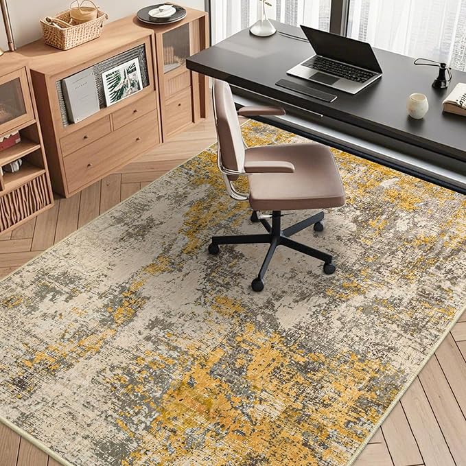 Office Chair Mat for Hardwood Floor, 60"x45" Easy Glide Computer Chair Mat Protector for Rolling Chair Under Desk Rug Nonslip Backing, Machine Wash