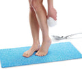 Non Slip Bathtub Mat Shower Mat for Tub - Loofah Bath Mats for Bathroom - 31x16 Bathtub Floor Mat - Textured Anti Slip Bath Mat Without Suction Cups - Secure Mat for Wet Areas (31x16 Aqua Blue)