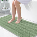 OLANLY Thick Large Bathroom Rugs 50x30, Extra Soft Absorbent Chenille Striped Bath Rugs, Rubber Backing, Machine Wash, Bath Mats for Bathroom Floor, Tub and Shower, Home Decor Accessories, Sage Green
