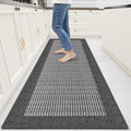 StepRite Kitchen Rugs, Kitchen Mats for Floor, 70"x24" Non-Slip Machine-Washable Kitchen Throw Rug, Absorbent Runner Rugs Office, Sink Standing Desk Mat, Decor Carpet, Grey