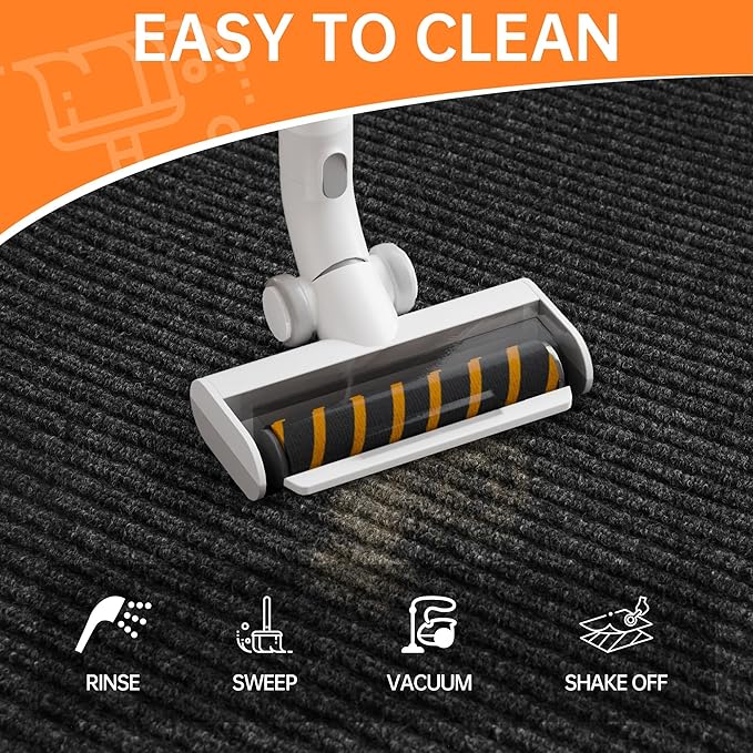 Indoor Outdoor Door Mat, 5’ x 4' Doormat for Entryway, Rubber Backing Non Slip Front Door Mat Outside Entrance, Super Absorbent Commercial Floor Mat for Home Office Black