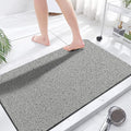 godehone Shower Mats Non Slip Without Suction Cups, PVC Loofah Bathroom Mats, Loofah Mats for Shower and Bathroom, Quick Drying, 23.6× 47.2 Inch, Grey