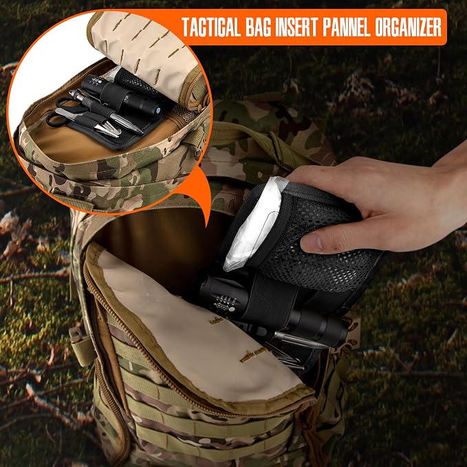 bvya Tactical Bag Insert Modular Panel Organizer Utility Admin Pouch Hook Fasteners for Gadgets