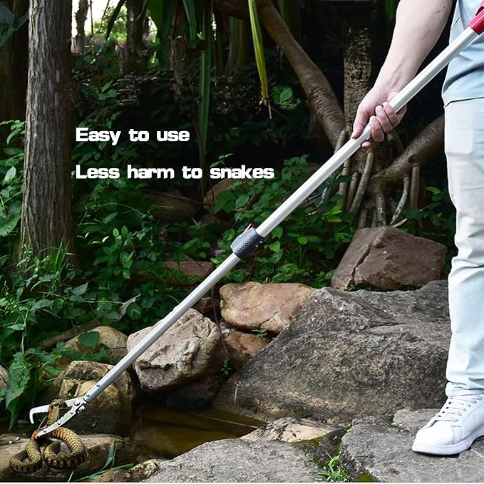 7.3ft Snake Catcher Tongs Grabber Professional Traps Stick Heavy Duty Auminum Alloy Pick-up Handing Tools
