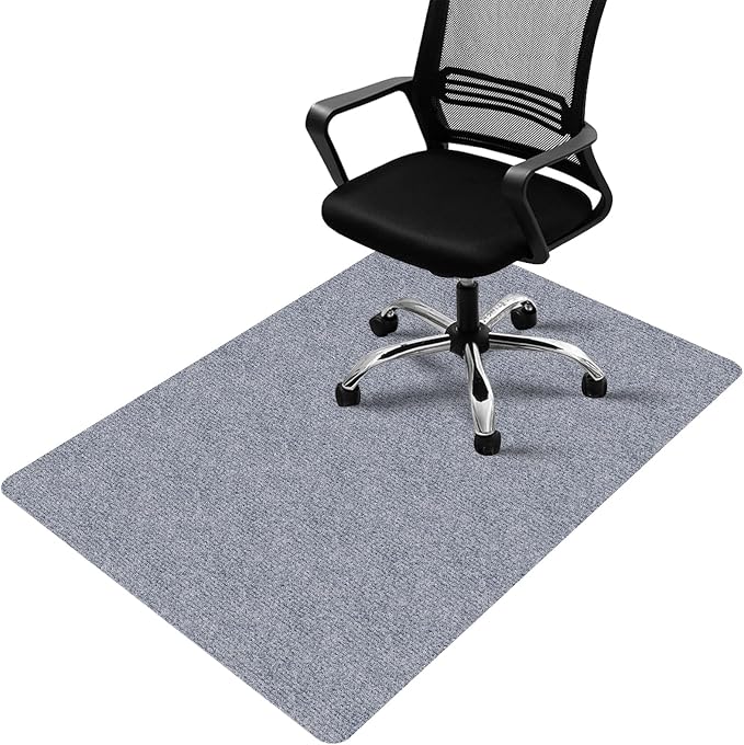 Office Chair Mat for Hardwood and Tile Floor, 48" x 36" Computer Desk Chair Mat, Anti-Slip Mat for Rolling Chair, Large Floor Protector for Home Office, Light Gray