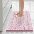 Bcoimo BcoimoBcoimo 24"×17" Chenille Bath Mat – Non-Slip with Backing Bath Rug Ultra-Absorbent and Machine Washable Bathroom Mat Quick-Dry Design. Ideal for Bathroom and Tub Areas