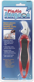 Charles Leonard Plastic Surgeon, Hard Plastic Package Opener with Surgical Steel Blades, Red and Black (44500)
