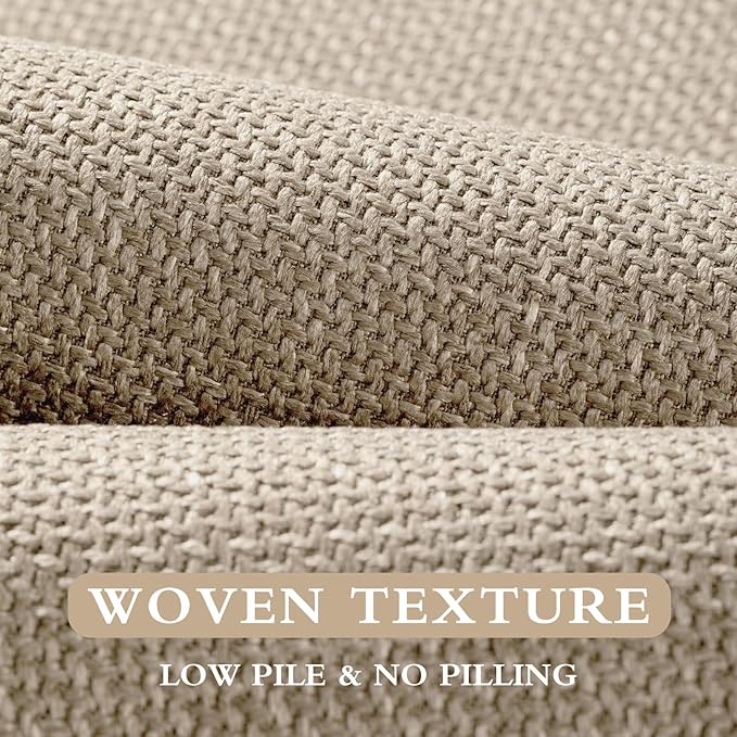 YIHOUSE Beige Bathroom Rug Set, 3 Piece - Absorbent Non Slip Bath Mat, Quick Dry, Thin Bath Rug for Toilet and Floor