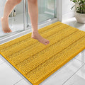 OLANLY Thick Bathroom Rugs 36x24, Extra Soft Absorbent Chenille Striped Bath Rugs, Rubber Backing, Machine Wash Dry, Bath Mats for Bathroom Floor, Tub and Shower, Home Decor Accessories, Golden Yellow