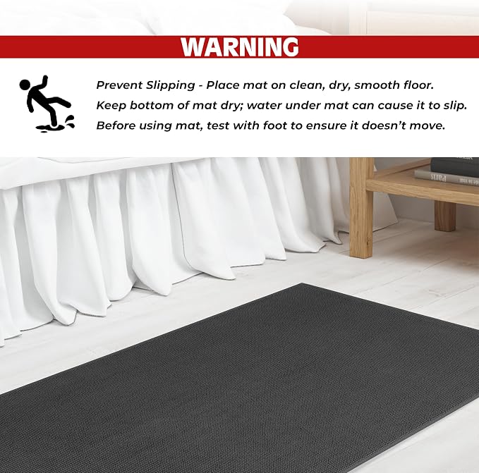Cotton Paradise 100% Cotton Turkish Bathmat Rug, Soft Absorbent Quick Dry Non Slip, 20x34 Bathmat Rug, Dark Gray