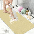 Extra Large Shower Mat 32"x24",Fast Drying Foot Scrubber Mats, Non Slip Bath Mat for Inside Shower, PVC Loofah Bathroom Mats for Wet Areas, Bathroom Floor, Poolside Entryway, Beige