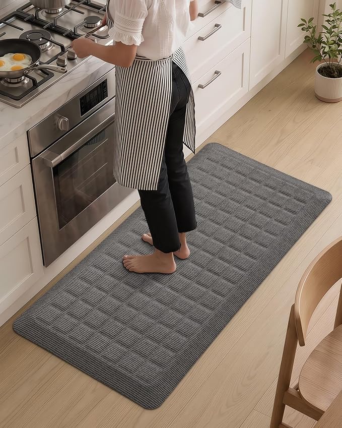 Color&Geometry 0.9 Inch Extra Thick Anti Fatigue Kitchen Floor Mat, High-Density Supportive Foam Standing Desk Mat, Waterproof Non-Slip Comfort for Sink, Office, Laundry, 20"x39", Grey