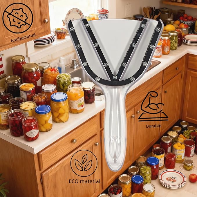 Jar Opener for Weak Hands & Seniors, Easy Lid & Bottle Opener with Long Non-Slip Handle, 304 Stainless Steel Teeth, Opens 0.2–5.3 in Lids