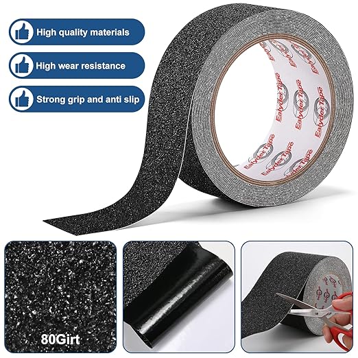 Anti Slip Tape 2 Inch x 16.5 Ft, Non Slip Waterproof Safety Grip Adhesive Traction Tape for Steps, Stair Treads and Ramps, Indoor & Outdoor Use