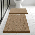 Bcoimo Bathroom Rug Set, Chenille Bath Mat Set with High Low Pile Design, Soft Absorbent Non Slip Bathroom Rugs, Machine Washable Quick Dry Mats for Shower, Tub, Sink and Vanity