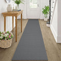 KOZYFLY Runners Rugs for Hallway 2x10, Washable Runner Rug, Woven Non Slip Kitchen Runner, Braided Entryway Rug, Floor Carpet for Entry, Aisle, Hall, Grey/Dark Grey