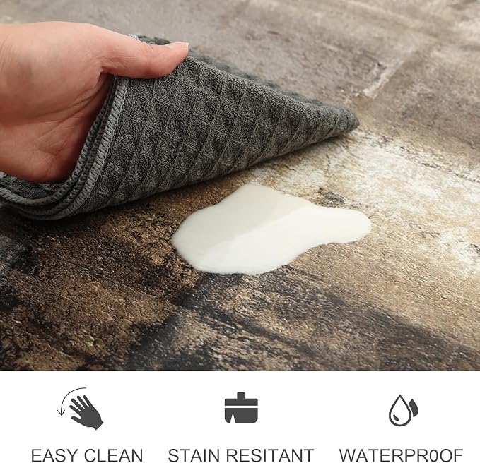 MAYHMYO Anti Fatigue Kitchen Mat - Set of 2 - Taupe Abstract Art Comfort Mats - Cushioned, Non Slip Floor Mat,17.3 x 29 x 0.4 inch + 17.3 x 47 x 0.4 inch