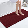 OLANLY Bathroom Runner Rugs 47x20, Soft Absorbent Chenille Bath Rugs, Rubber Backing Quick Dry, Machine Washable Long Bath Mats for Bathroom Floor, Tub and Shower, Home Decor Accessories, Burgundy