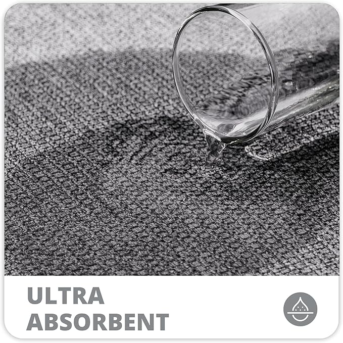 Bosap Bathroom Rugs Set 2 Pieces,Thin Bathroom Mats,Toilet Rugs,Quick Dry,Non-Slip,Machine Washable,Low Pile,Absorbent Bath Mats,Shower,Sink,Home Decor Accessories.Grey,1'5"x2'3"+1'8"x2" U Shape