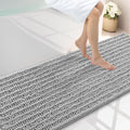 Smiry Bathroom Rugs Mat 70x24, Extra Soft Absorbent Chenille Bath Rugs, Non Slip Rubber Backing Machine Washable Quick Dry Bath Mats for Bathroom Floor, Tub, Shower, Home Decor Accessories, Light Grey