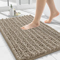 Smiry Bathroom Rugs Mat 24x16, Extra Soft Absorbent Chenille Bath Rugs, Non Slip Rubber Backing Machine Washable Quick Dry Bath Mats for Bathroom Floor, Tub, Shower, Home Decor Accessories, Latte