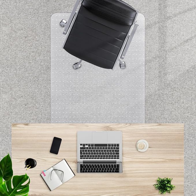 Chair Mat for Carpeted Floor,48''×36'' PVC Carpet Protector for Low Pile Carpets Heavy Duty Effective Grip Anti-Slip,Won't Crack,Easy to Clean for Office and Home