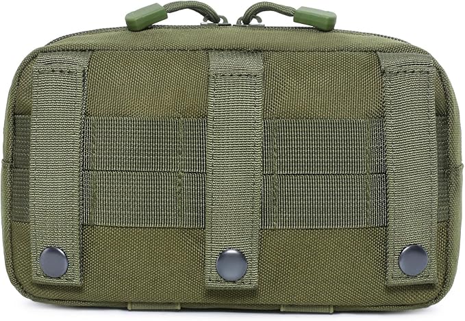 2 Pack Tactical Molle Admin Pouch with US Flag Patch and Keychain - Utility Laser Cut Tactical EDC Tool Pouch Bag Horizontal Modular Pouches Utility Tool Pouch