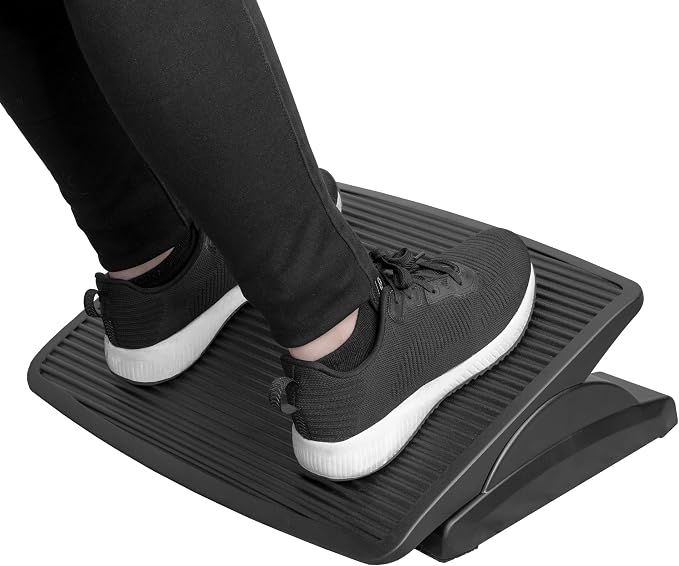 Mount-It! Under Desk Footrest, Adjustable Foot Rest Under Desk with 3 Tilt Positions, Large Non Slip Office Foot Rest with Massaging Surface, Ergonomic Foot Stool Under Desk for Home or Office