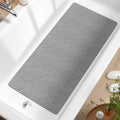 HITSLAM Bathtub Mat Non Slip, 35 x 16 Inch Long Soft PVC Loofah Shower Mat, Bath Mat for Tub Without Suction Cups, Quick Drying Bath Tub Mat for Shower and Bathroom, Easy to Clean, Grey