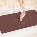 LuxStep Shower Mat Bathtub Mat,40x24 inch, Non-Slip Bath Mat with Drain, Quick Drying PVC Loofah Bathmat for Tub,Shower,Bathroom,Reddish Brown