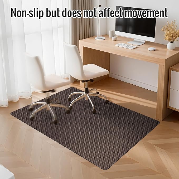 Office Chair Mat for Hard Floors,40"x55" Anti-Slip Waterproof Hardwood Floor Chair Mat,Heavy Duty Floor Protector Rolling Chairs for Home Office(Coffee)