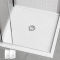 Extra Large Square Shower Mat for Inside Shower, 24 x 24 Inch Shower Floor Mat with Center Drain Hole, Designed for Walk-in Showers, Non-Slip Loofah Mat with Wide Coverage for Stable Standing