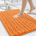 Smiry Bathroom Rugs Mat 24x16, Extra Soft Absorbent Chenille Bath Rugs, Non Slip Rubber Backing Machine Washable Quick Dry Bath Mats for Bathroom Floor, Tub, Shower, Home Decor Accessories, Orange