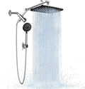 Veken 11.8" Rain Shower Head with Handheld, High Pressure Handheld Shower with Multi Spray Modes, Rainfall Combo with 15" Metal Extension Arm, Detachable Dual Shower, Bathroom Decor, Chrome Silver