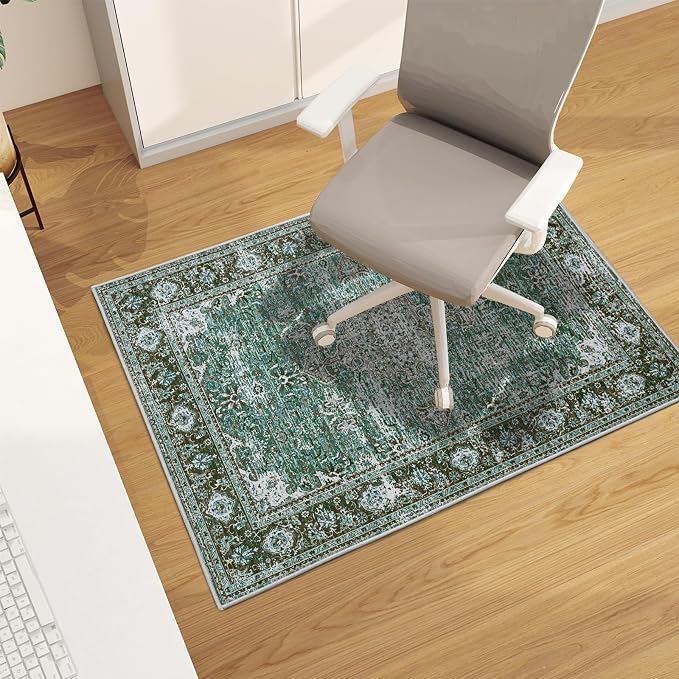 Office Chair Mat for Hardwood Floor, 48"x36" Easy Glide Computer Desk Mat Protector for Rolling Chair Under Desk Rug Nonslip Backing, Machine Wash (Modern)