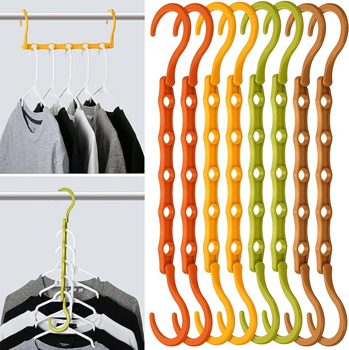 Mr. Pen- Space Saving Hangers, 8 pcs, 360° Rotating Hooks, Magic Cascading Hanger Organizer with 5 Enclosed Slots, Closet Organizers and Storage for Clothes, College Dorm Room Essentials