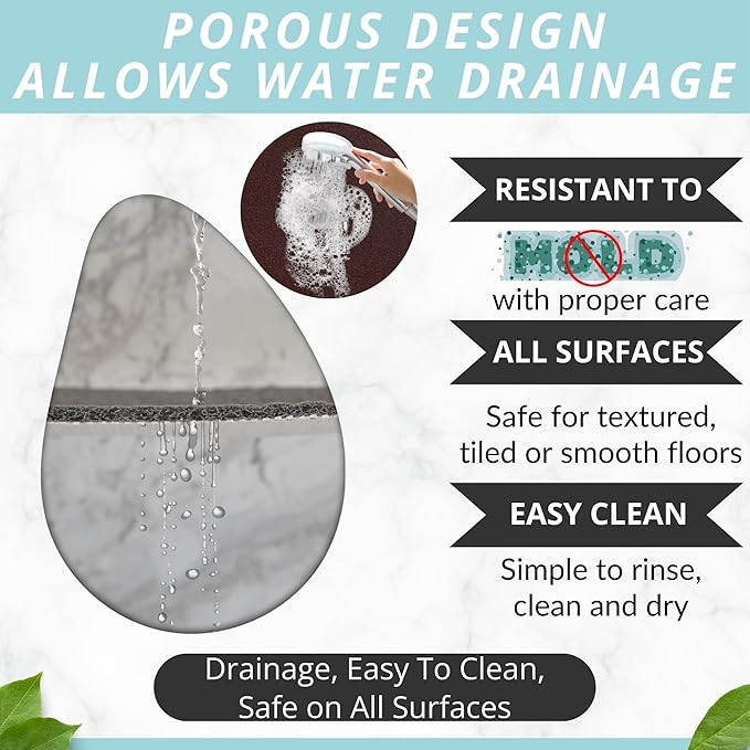 Square Shower Mat - Non Slip Shower Mats for Inside Shower - Extra Large 31x31 Shower Floor Mat Non Slip - Square Bath Mat for Shower - Secure Anti Slip Loofah Shower Bath Mat (31x31 Brown)