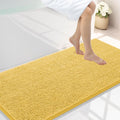 Smiry Luxury Chenille Bathroom Rugs 47x24, Extra Soft and Absorbent Shaggy Bath Mat, Machine Washable, Non-Slip Plush Carpet Runner for Tub, Shower, and Floor, Home Decor Accessories, Yellow