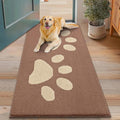 Smiry Dog Door Mat for Muddy Paws, Absorbs Moisture and Dirt, Low-Profile Entryway Mat with Non-Slip Backing, Entry Indoor Outdoor Doormat for Inside Floor (48x30 Inches, Camel, Paw)