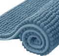 SUBRTEX Bathroom Rugs, 20" x 32" Chenille Bath Rug Soft Short Plush Bath Mat Soft Shower Mat Water Absorbent Shower Mat Quick Dry Machine Washable, Stone Blue