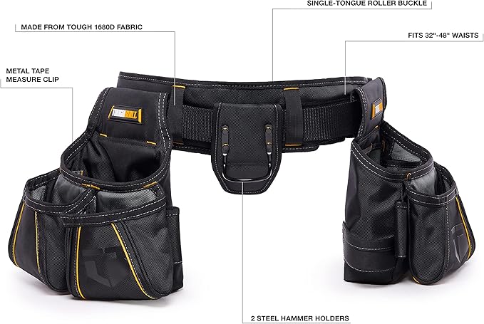 ToughBuilt - Utility Pouch, Durable Construction with Multiple Storage Compartments, Organized Design for Professional & Jobsite Use